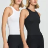 High Neck Ribbed Jersey Tank Multipack