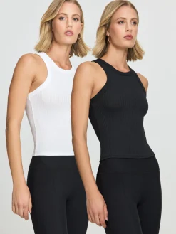 High Neck Ribbed Jersey Tank Multipack