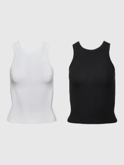 High Neck Ribbed Jersey Tank Multipack