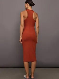 High Neck Tank Dress in Ribbed Melt