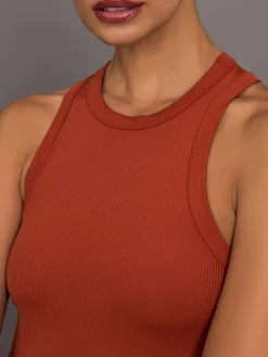 High Neck Tank Dress in Ribbed Melt