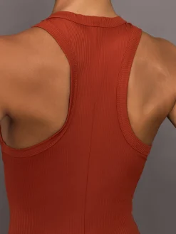 High Neck Tank Dress in Ribbed Melt