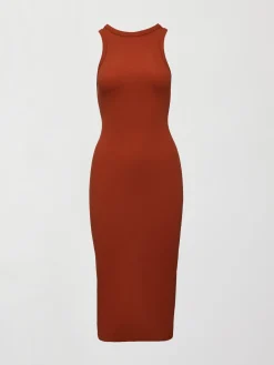 High Neck Tank Dress in Ribbed Melt
