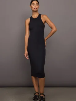 High Neck Tank Dress in Ribbed Melt