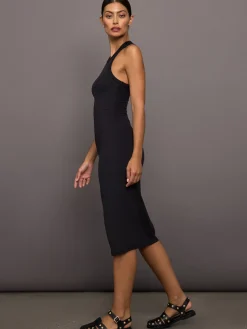 High Neck Tank Dress in Ribbed Melt