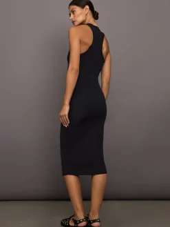 High Neck Tank Dress in Ribbed Melt