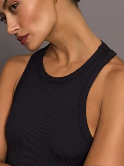 High Neck Tank Dress in Ribbed Melt