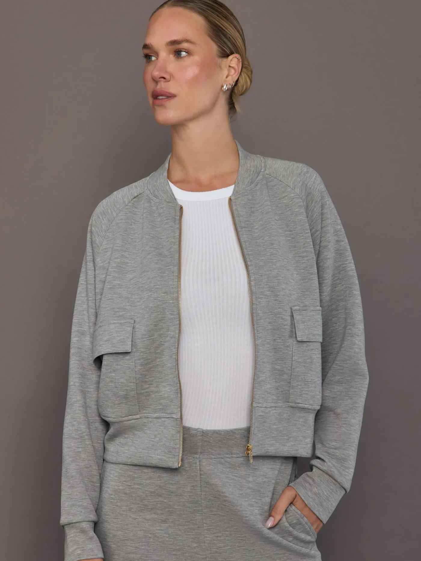 Knit Bomber Jacket in Modal Luxe