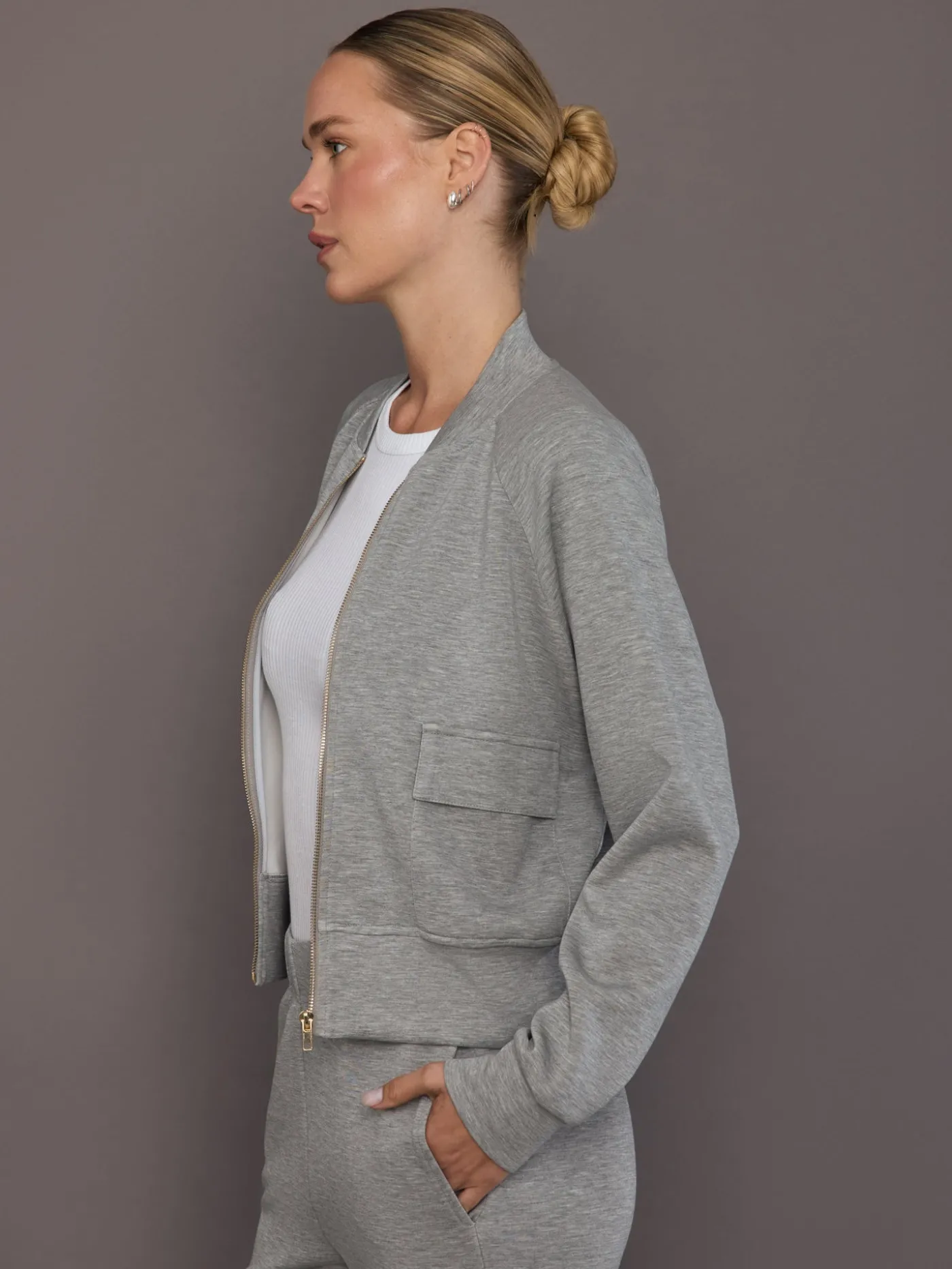 Knit Bomber Jacket in Modal Luxe