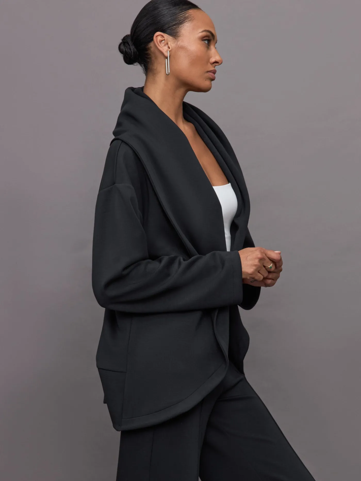 Knit Cocoon Cardigan in Interlock