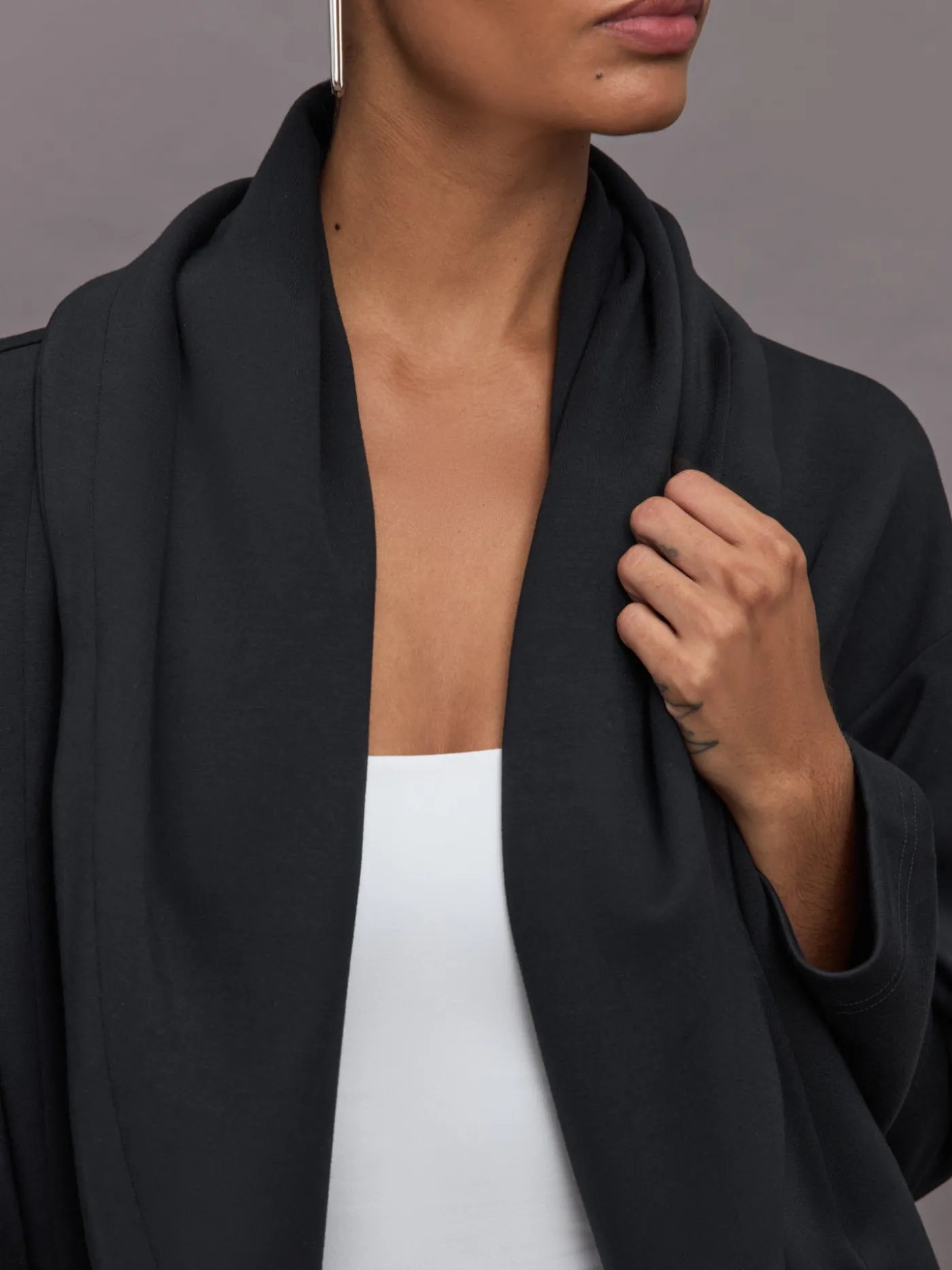 Knit Cocoon Cardigan in Interlock