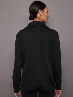 Knit Jacket with Asymmetrical Zip in Interlock