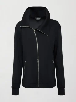 Knit Jacket with Asymmetrical Zip in Interlock