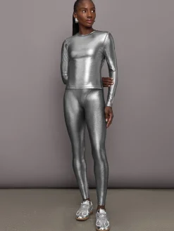 Liquid Metallic Long Sleeve Top