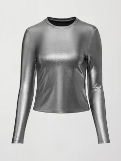 Liquid Metallic Long Sleeve Top
