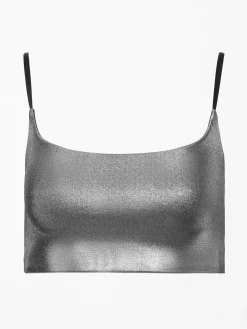Liquid Metallic Scoop Bra