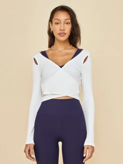 Long Sleeve Cut Out Wrap Top