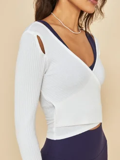 Long Sleeve Cut Out Wrap Top