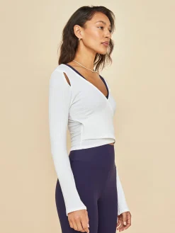 Long Sleeve Cut Out Wrap Top