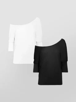 Long Sleeve Off Shoulder Tee Multipack