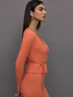 Long Sleeve Tie Top in Melt