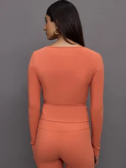 Long Sleeve Tie Top in Melt