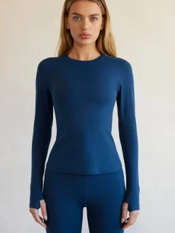 Long Sleeve Top In Diamond Compression