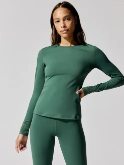 Long Sleeve Top With Slit And Twist Cuff