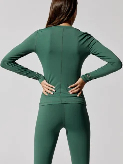 Long Sleeve Top With Slit And Twist Cuff