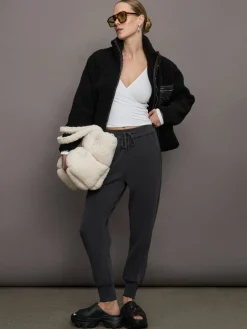 Long Sleeve Wrap Top in Ribbed Jersey