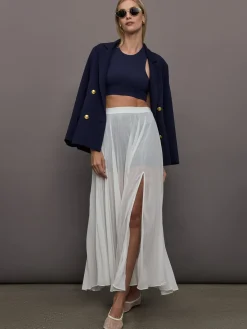 Mesh Pleated Skirt