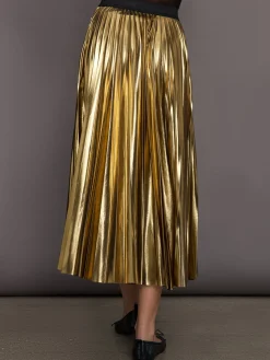 Metallic Pleated Skirt