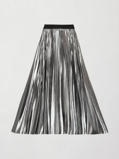 Metallic Pleated Skirt