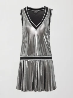 Metallic Pleated Tennis Dress