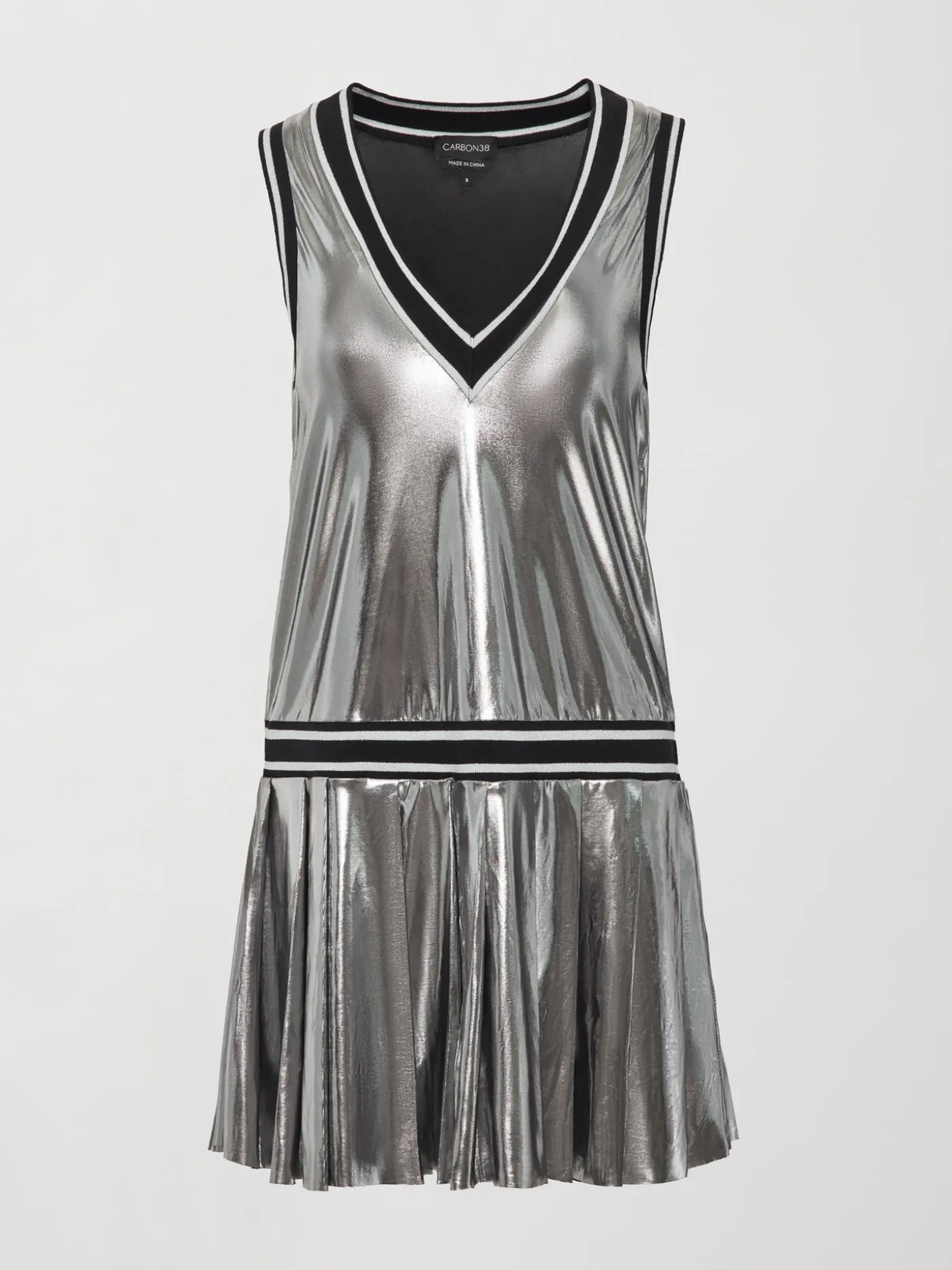 Metallic Pleated Tennis Dress