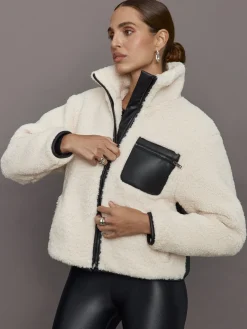 Mixed Media Sherpa Jacket