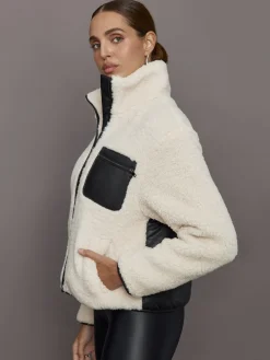 Mixed Media Sherpa Jacket