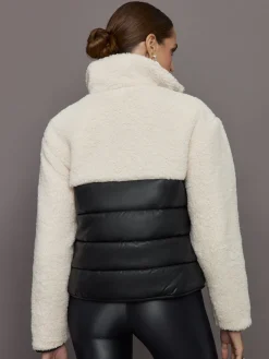 Mixed Media Sherpa Jacket