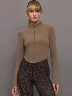 Mock Neck Corset Zip Top in Melt