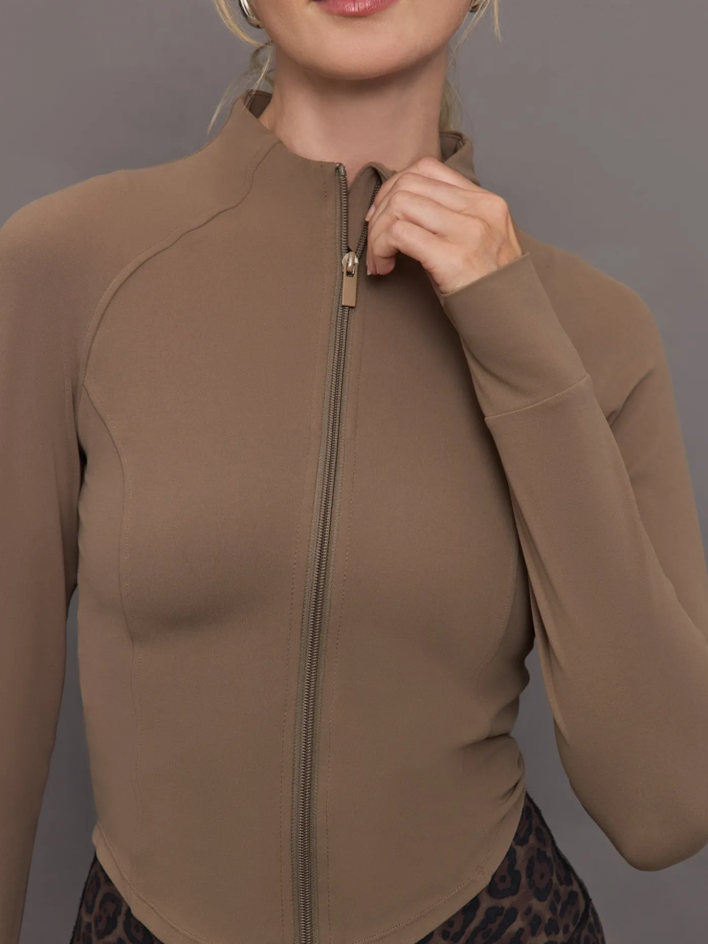 Mock Neck Corset Zip Top in Melt