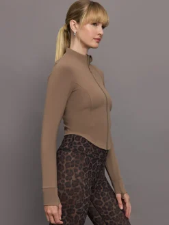 Mock Neck Corset Zip Top in Melt