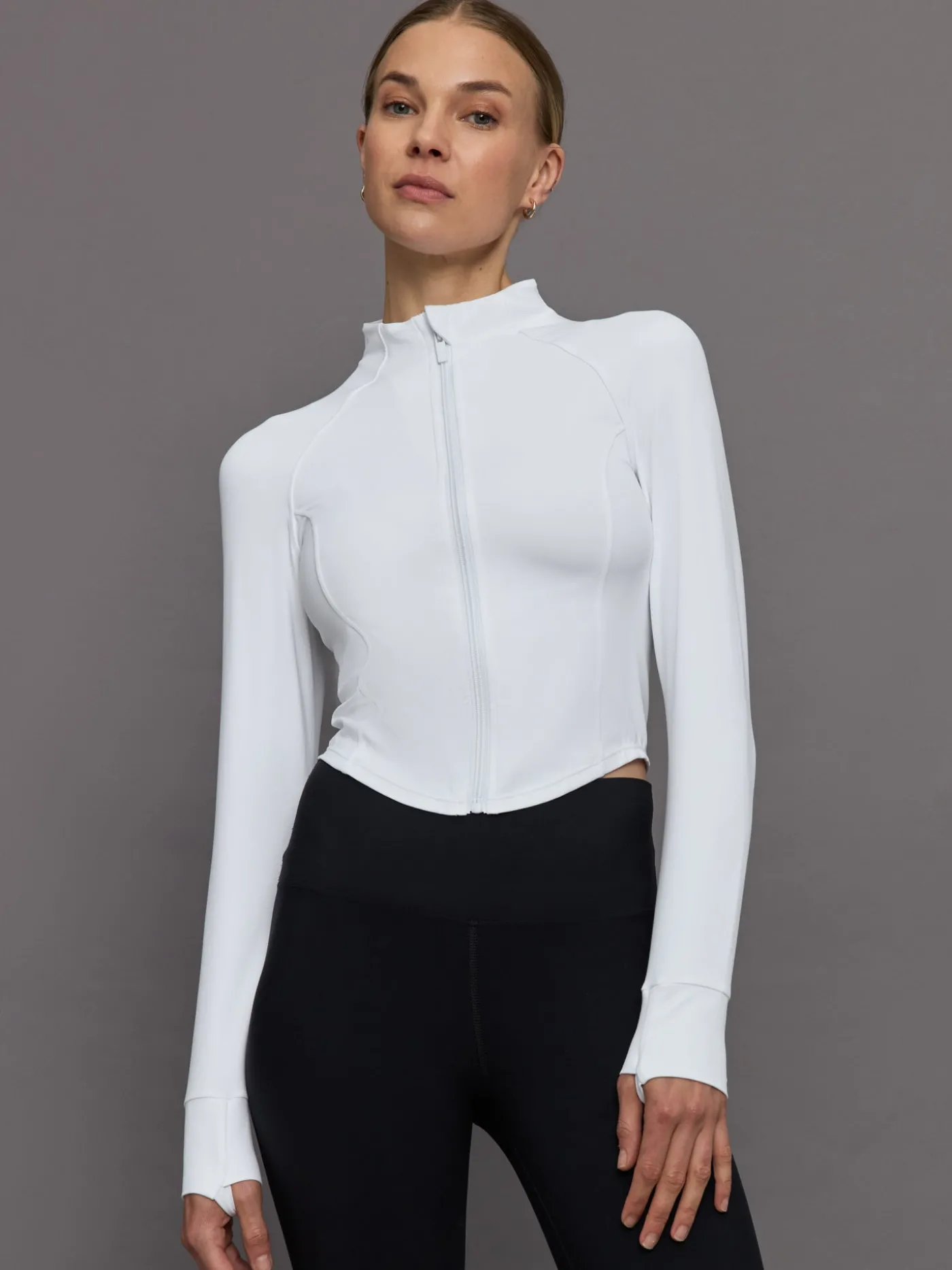 Mock Neck Corset Zip Top in Melt