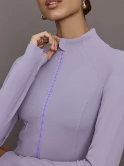 Mock Neck Corset Zip Top in Melt