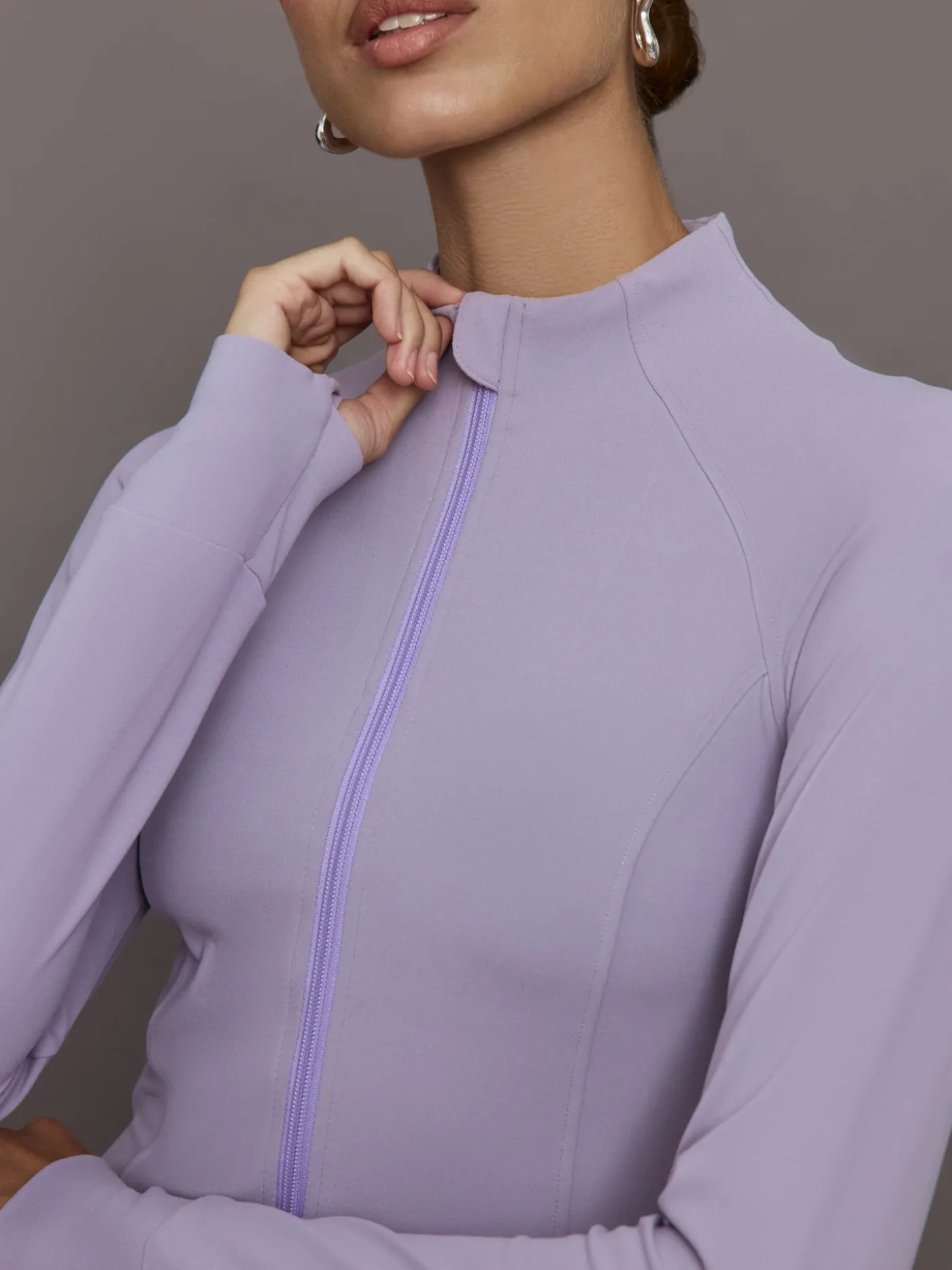 Mock Neck Corset Zip Top in Melt