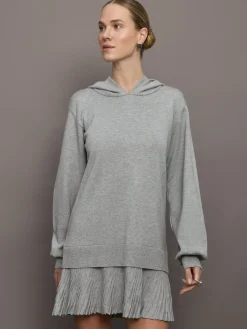 Nomia Pleated Hem Hoodie Dress