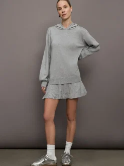Nomia Pleated Hem Hoodie Dress