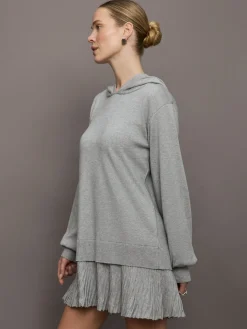 Nomia Pleated Hem Hoodie Dress