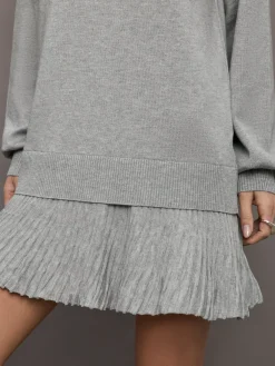 Nomia Pleated Hem Hoodie Dress
