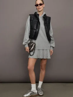 Nomia Pleated Hem Hoodie Dress