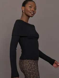 Off Shoulder Fold Over Sweater